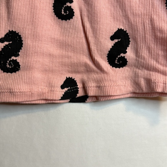 Primp women’s ribbed tank top. Sz Small✨ Pink with Black Seahorse pattern 🖤 - Picture 4 of 6